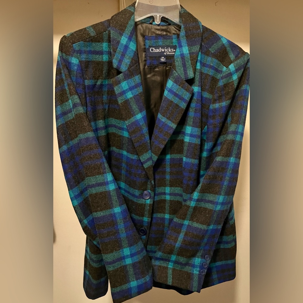 Chadwick’s of Boston Women’s Blue and Gray Jacket/Blazer